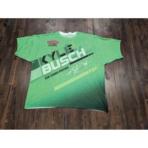 Kyle Busch Shirt Mens Large Green NASCAR Racing Joe Gibbs Racing 18 Interstate